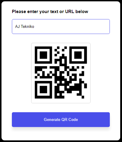 QR Code Generator screen capture